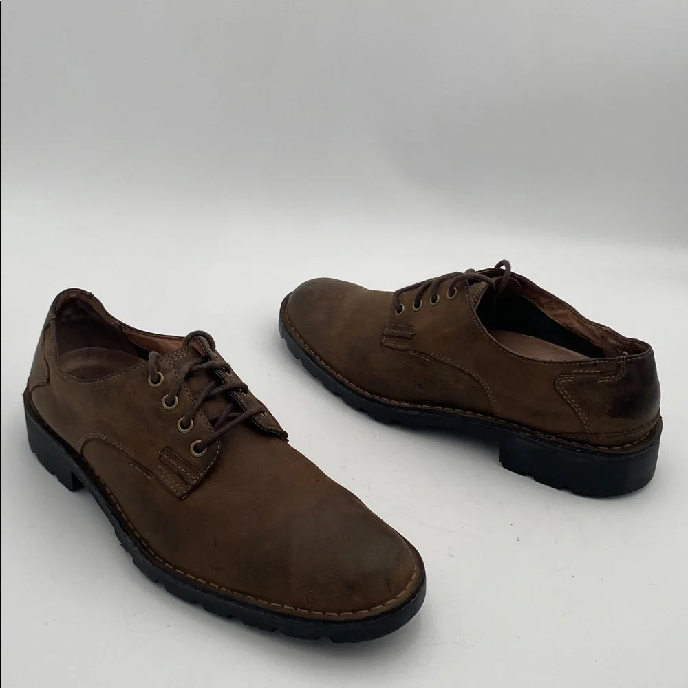 Clarks brown Leather Shoes Oxford mens 12M casual office retro Y2K lace comfort
